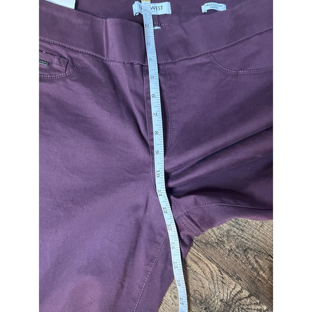Nine West NWT Hedi Skinny Pull on Stretch Everyday Pants  Deep Plum - Size 10 - Picture 5 of 7